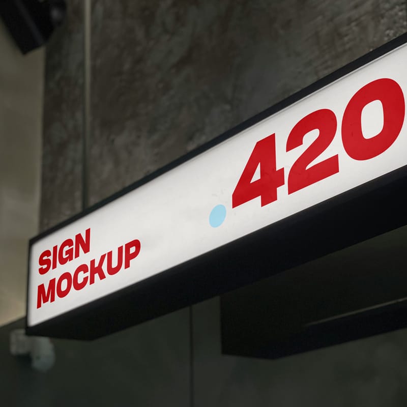 Ractangle Sign Mockup PSD