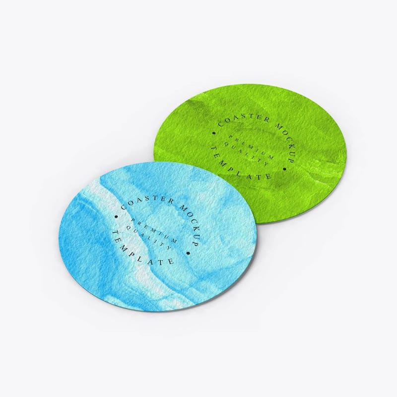 Realistic Coaster Mockup Template PSD