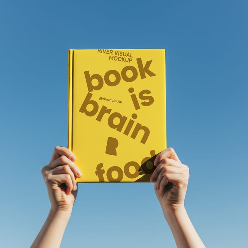 Realistic Hard Cover Book Mockup Template PSD