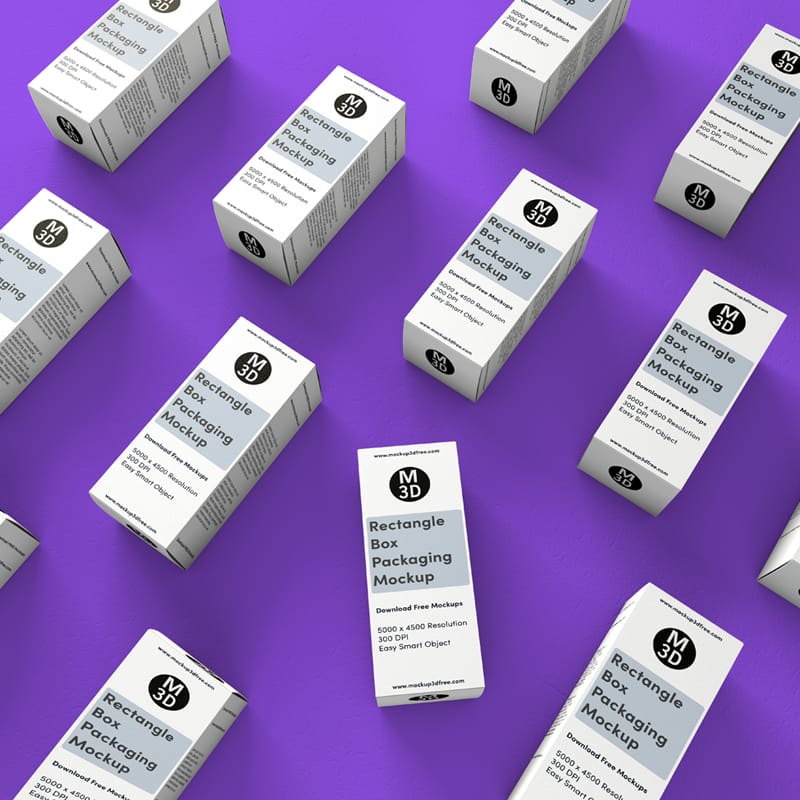 Rectangle Box Packaging Mockup PSD