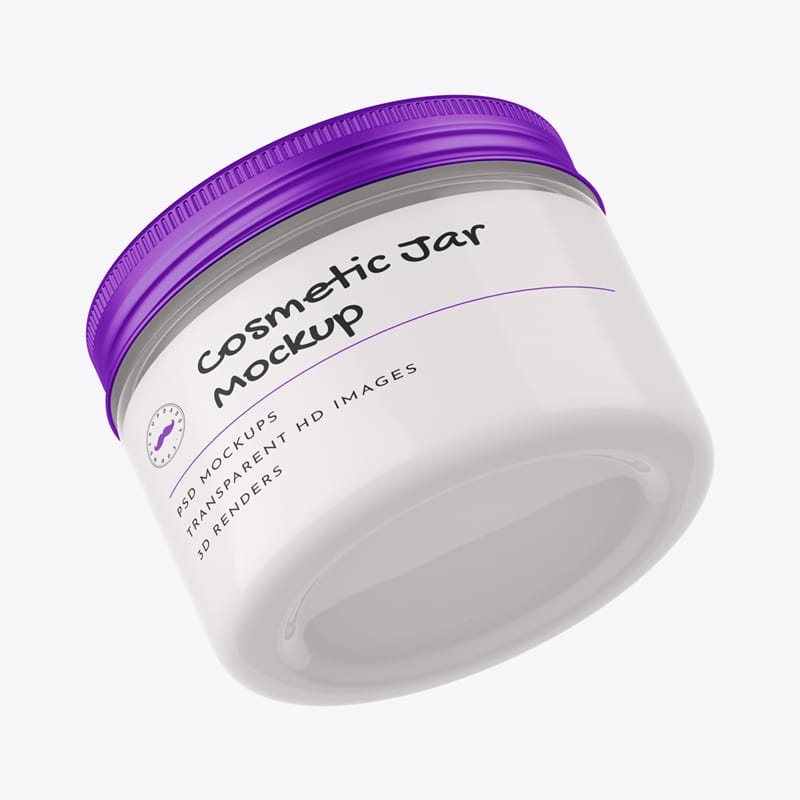 Regular Cosmetic Clear Jar Mockup PSD