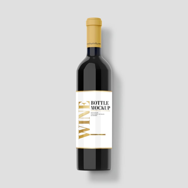Regular Wine Bottle Mockup PSD