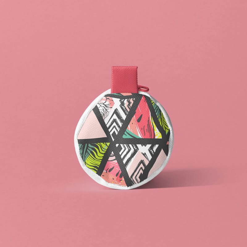 Round Printed Small Pencil Bag Mockup PSD