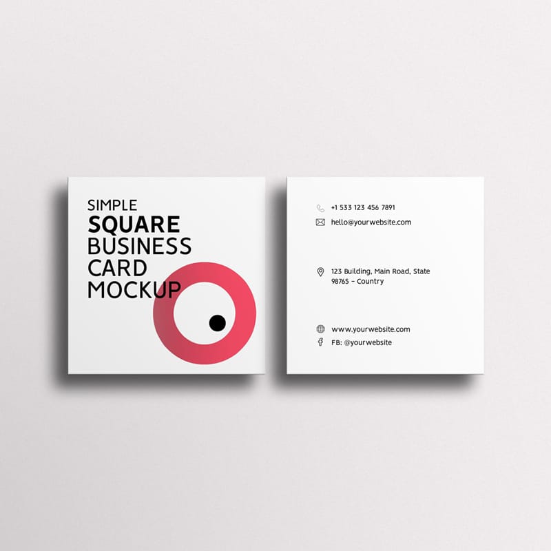 Simple Square Business Card Mockup PSD