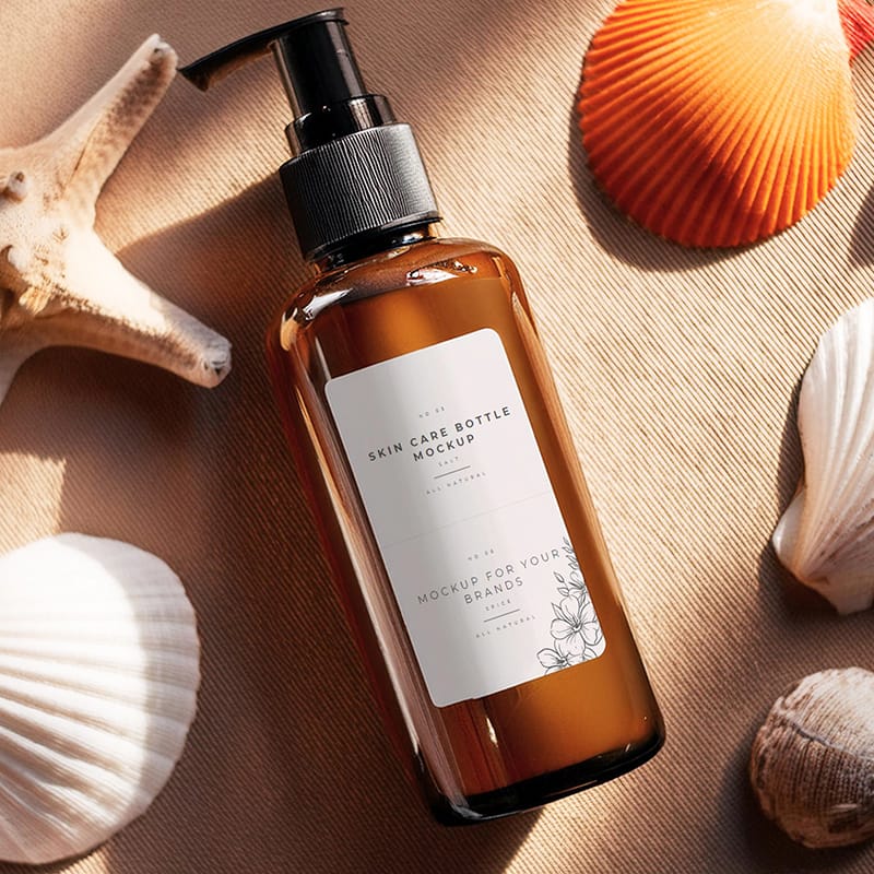 Skin Care Bottle Mockup PSD