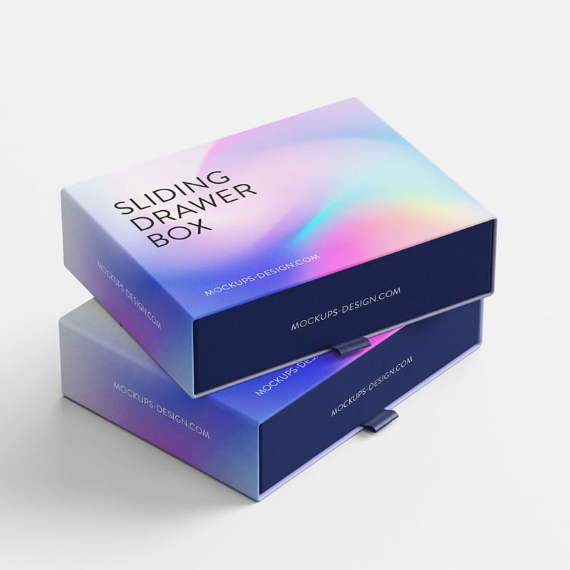 Free Sliding Drawer Box Mockup PSD