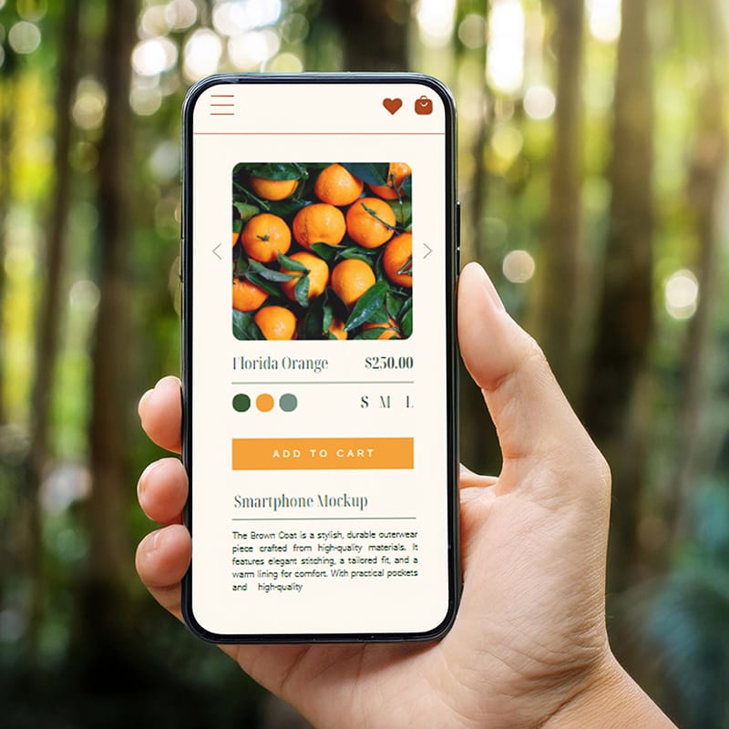 Smartphone on Hand Mockup PSD