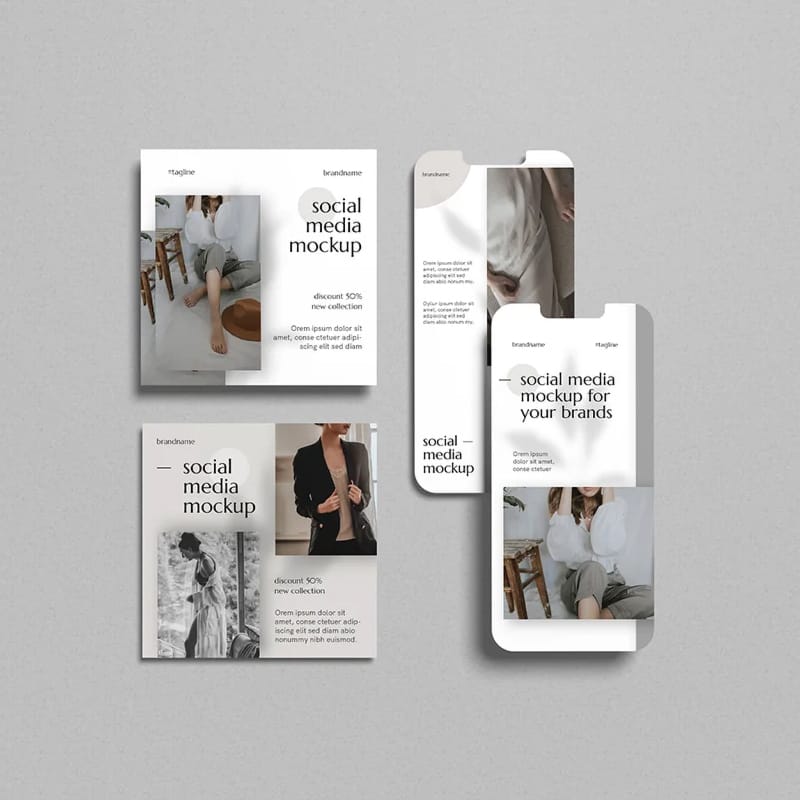 Social Media Pages Mockup PSD