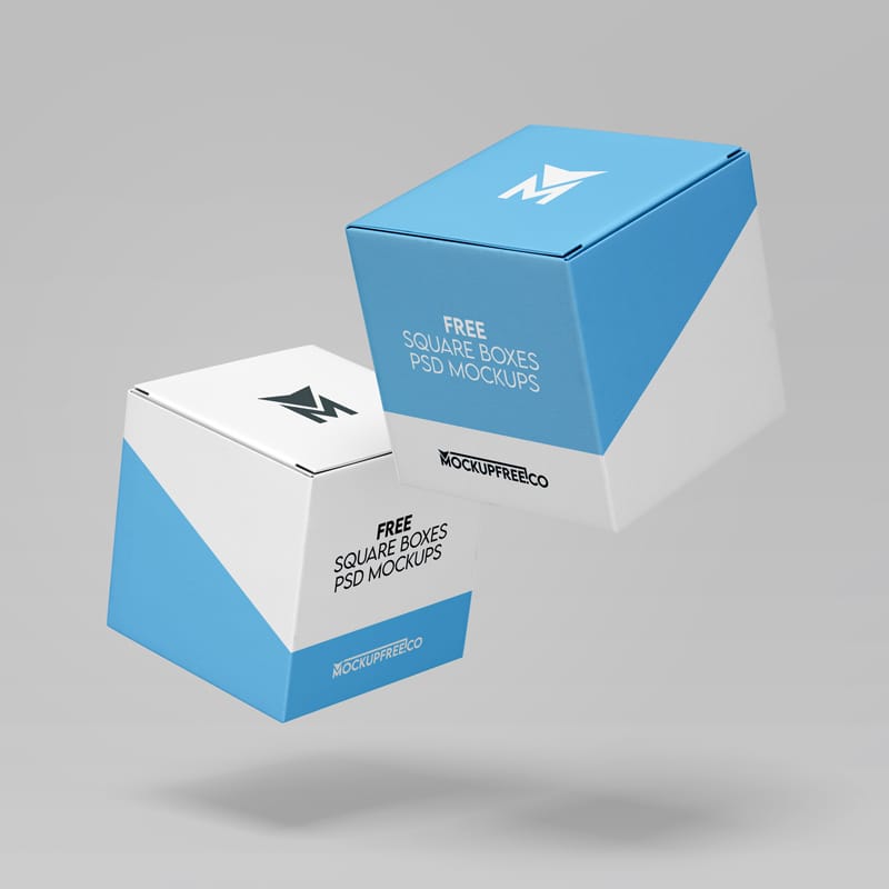 Square Boxes Mockups PSD