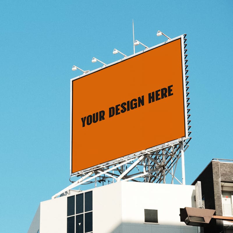 Square City Billboard Mockup PSD