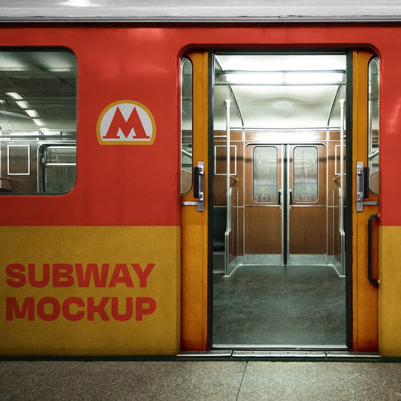 Subway Stop Station Mockup PSD