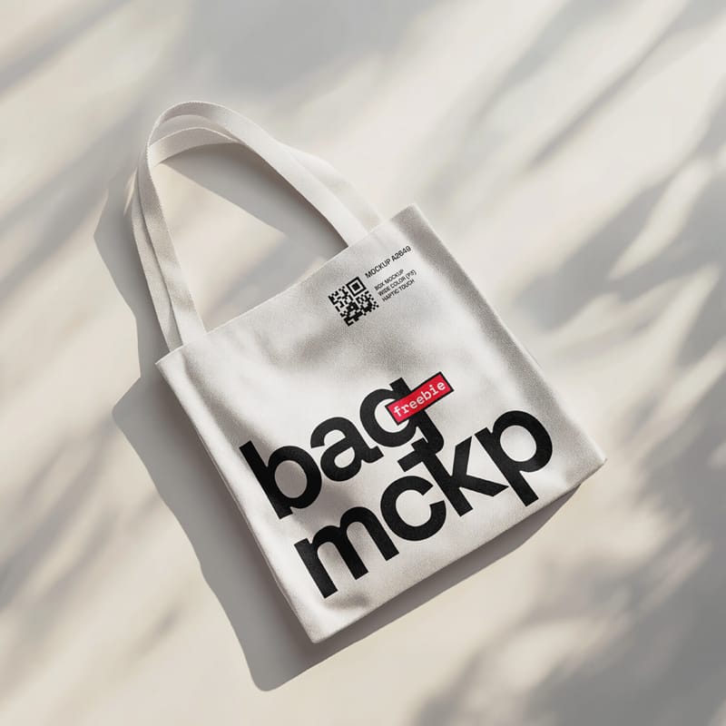 Tote Bag Mockup on the Floor PSD