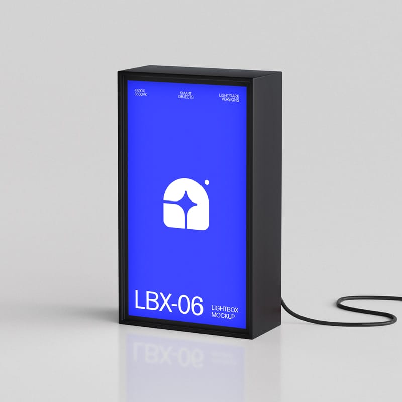 Vertical Lightbox Signage Mockup PSD