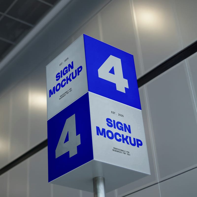 Wayfinding Sign Mockup PSD