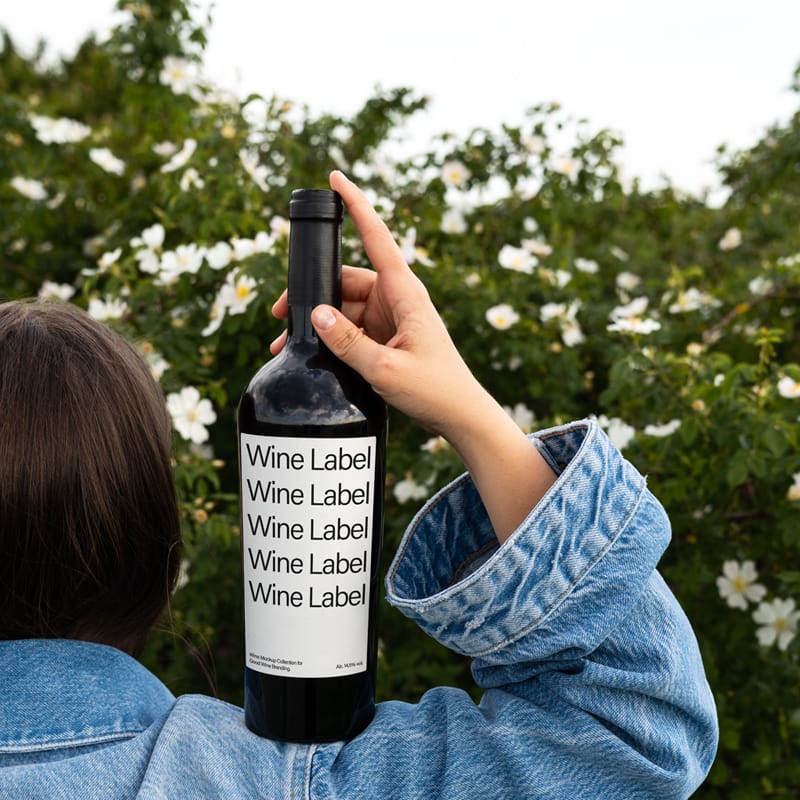 Wine Label Mockup Template PSD