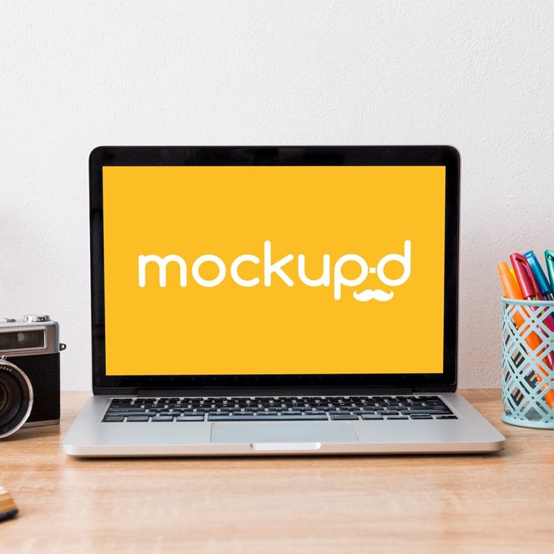 Workdesk Laptop Mockup PSD