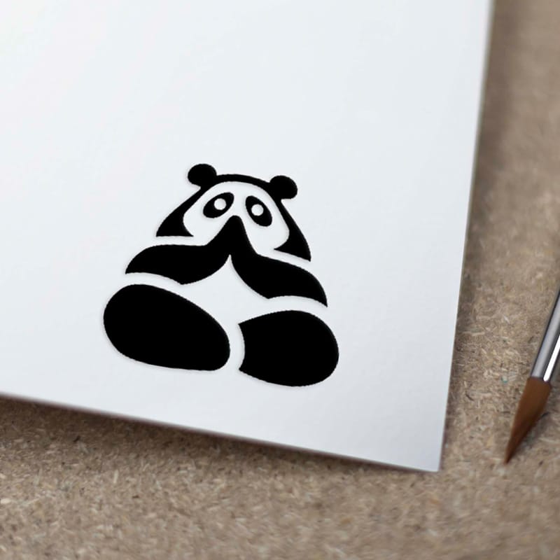 Yoga Panda Logo Mockup PSD