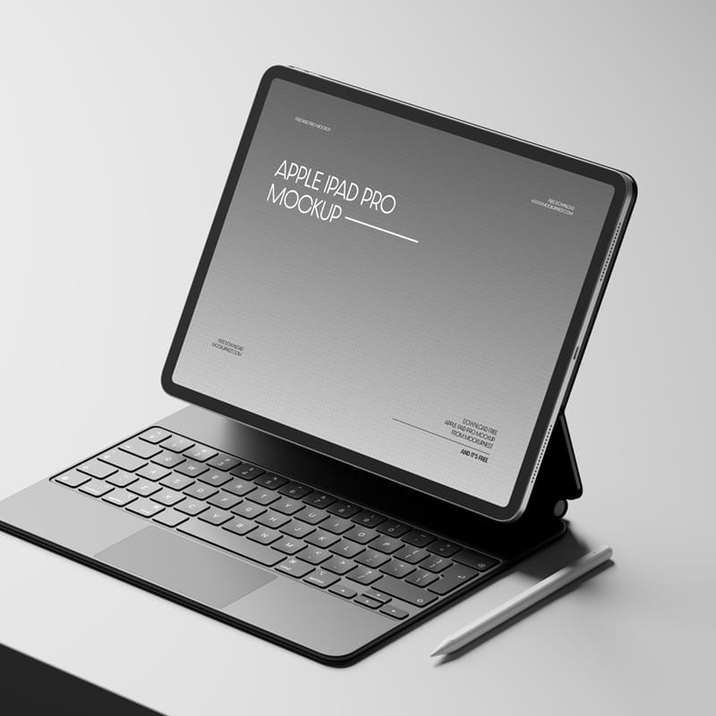 iPad Pro With Magic Keyboard Mockup PSD