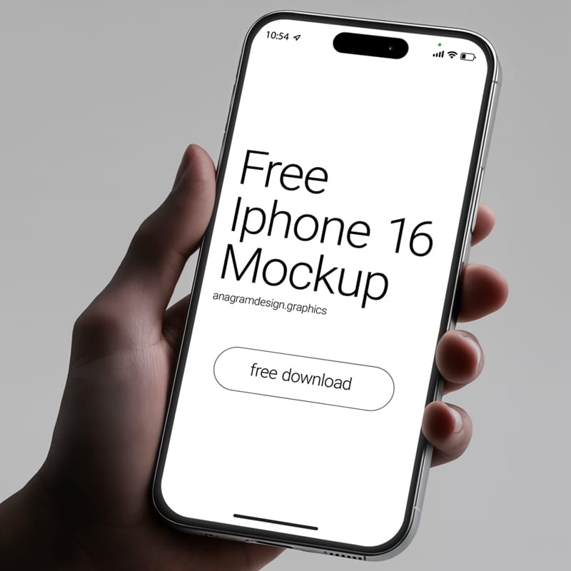 iPhone 16 Mockup Holding By Hand PSD
