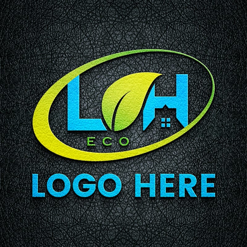 3D Logo Mockup on Black Leather PSD