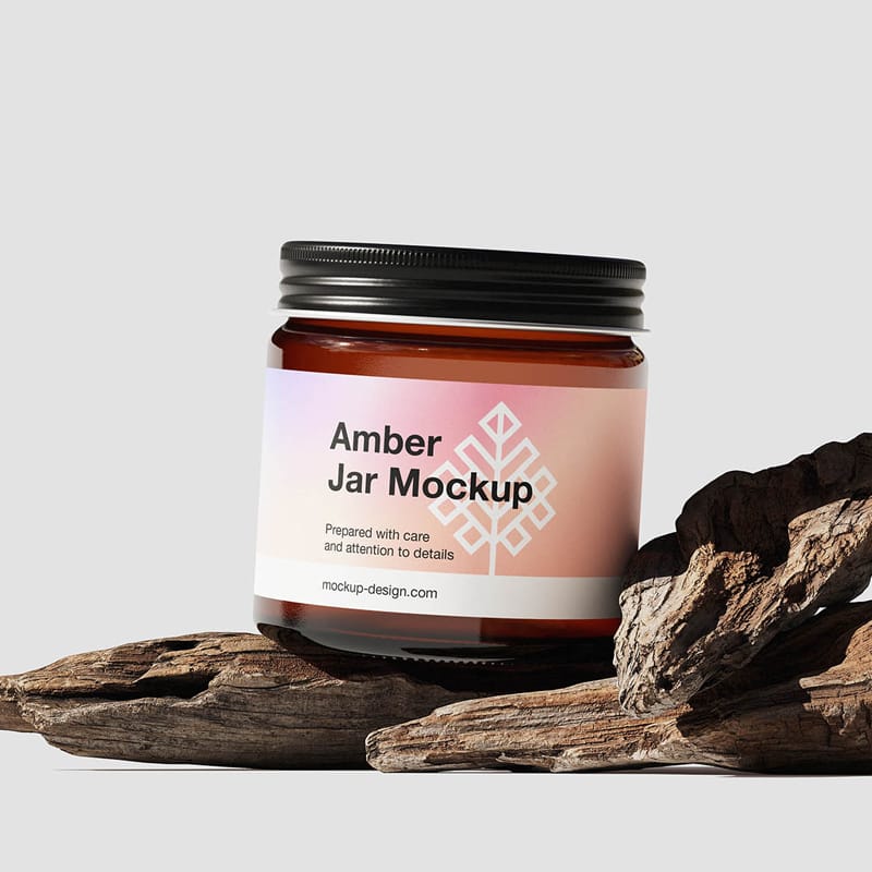 Amber Jar Mockup Collection PSD