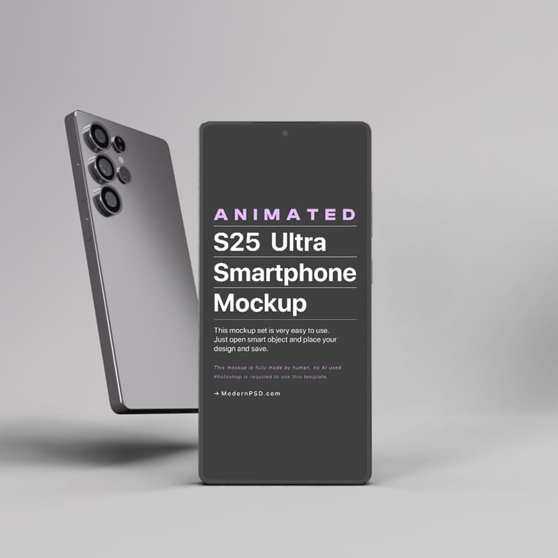 Animated Galaxy S25 Ultra Mockup PSD