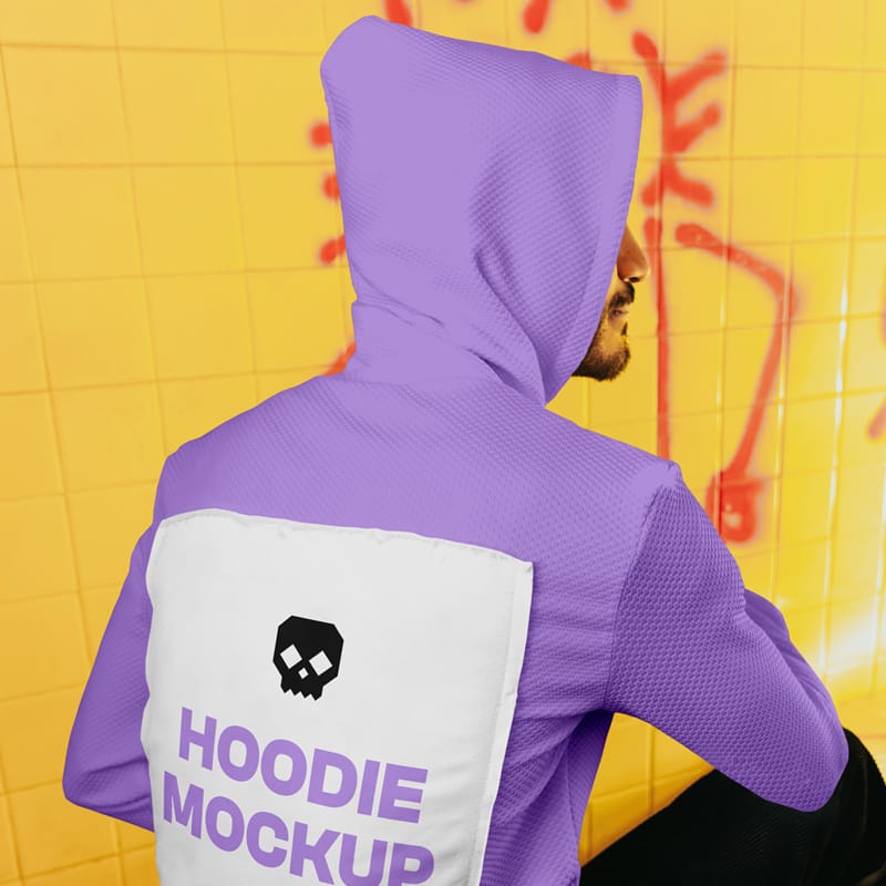 Back View Hoodie Mockup PSD