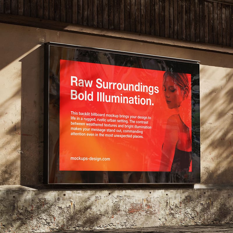 Backlit Urban Billboard Mockup PSD