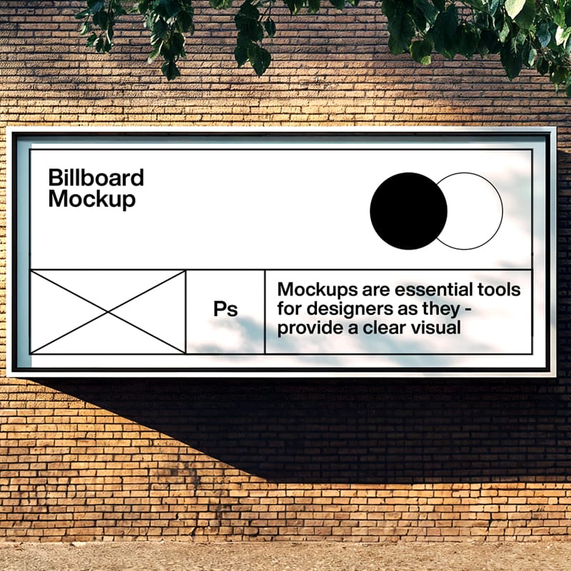 Billboard Mockup on Brick Wall PSD