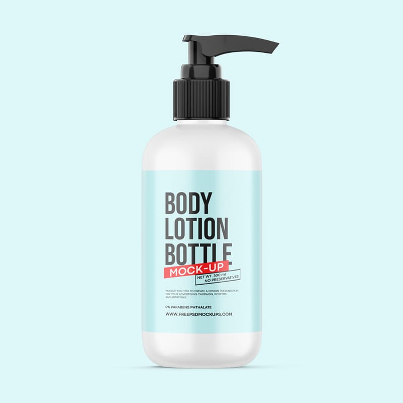 Body Lotion Bottle Mockup PSD
