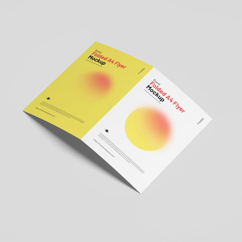Brand Folded A4 Flyer Mockup PSD