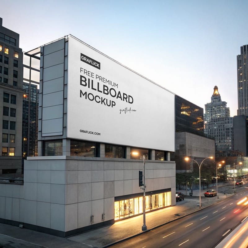 Building Fascia Billboard Mockup PSD