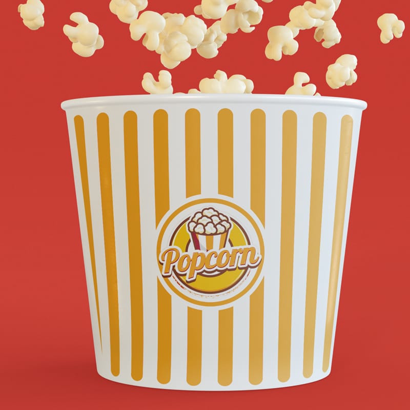 Bumble Cinema Popcorn Mockup PSD