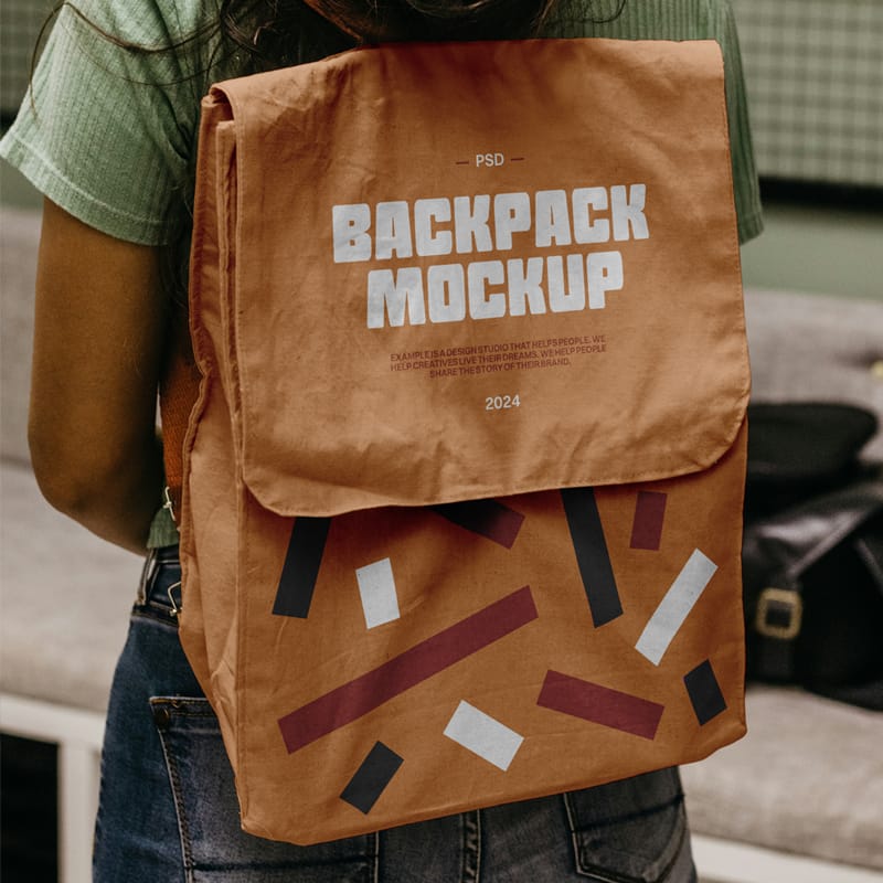 Canvas Backpack Mockup PSD