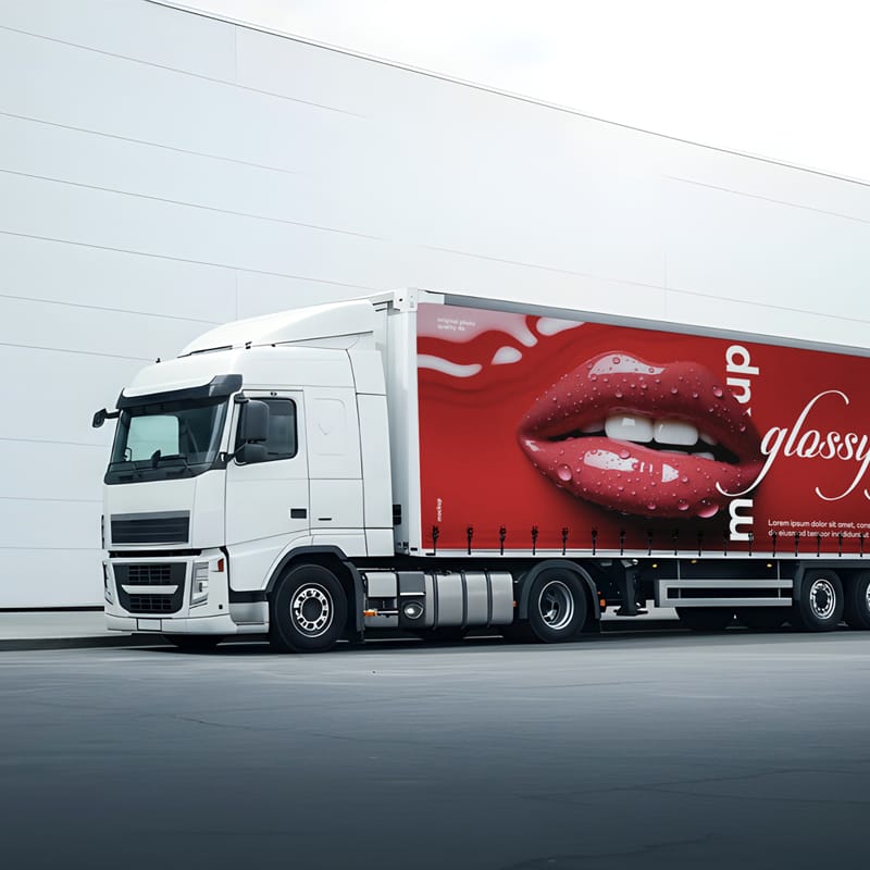 Cargo Truck Mockup PSD