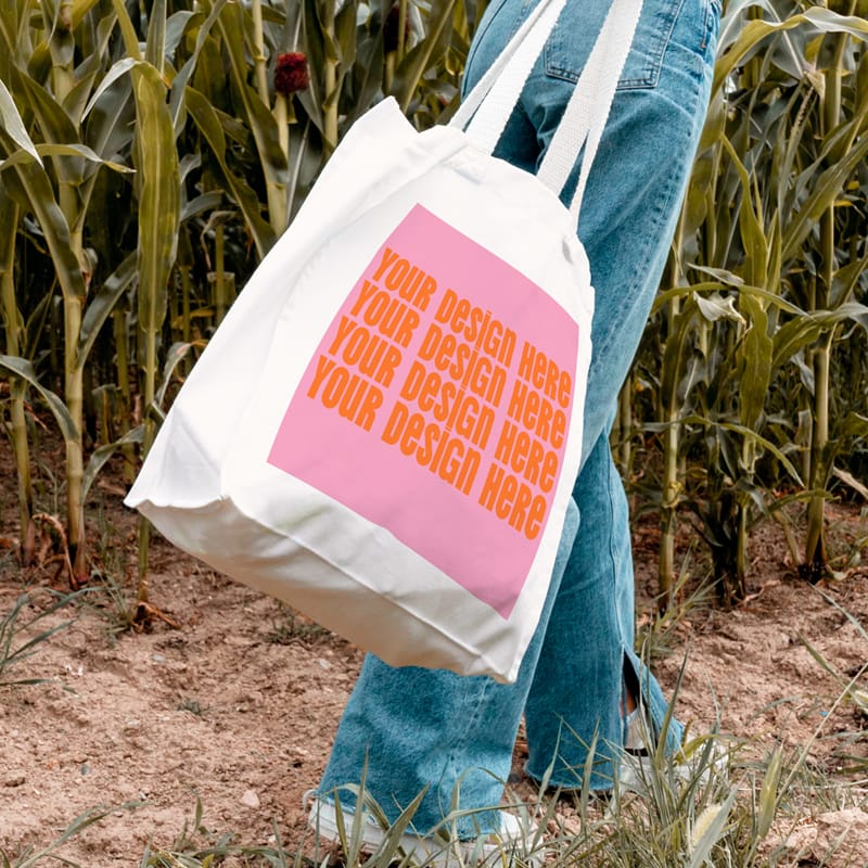 Carried Tote Bag Mockup PSD