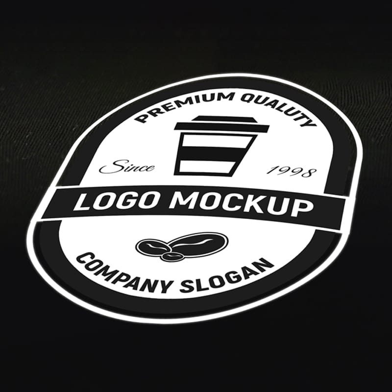 Close Badge Logo Mockup PSD