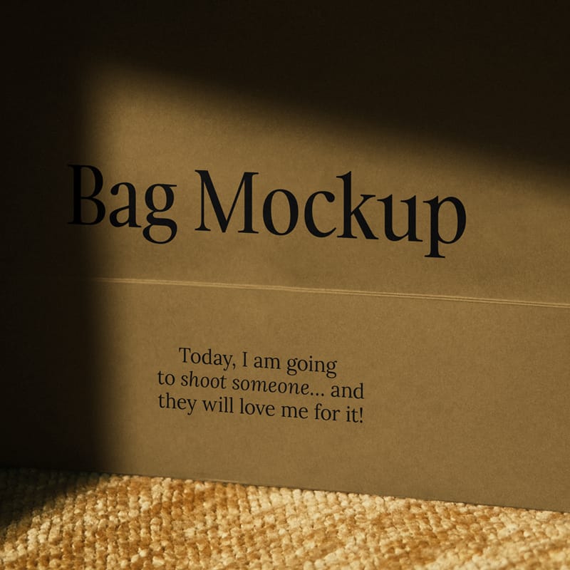 Craft Paper Bag Mockup Template PSD