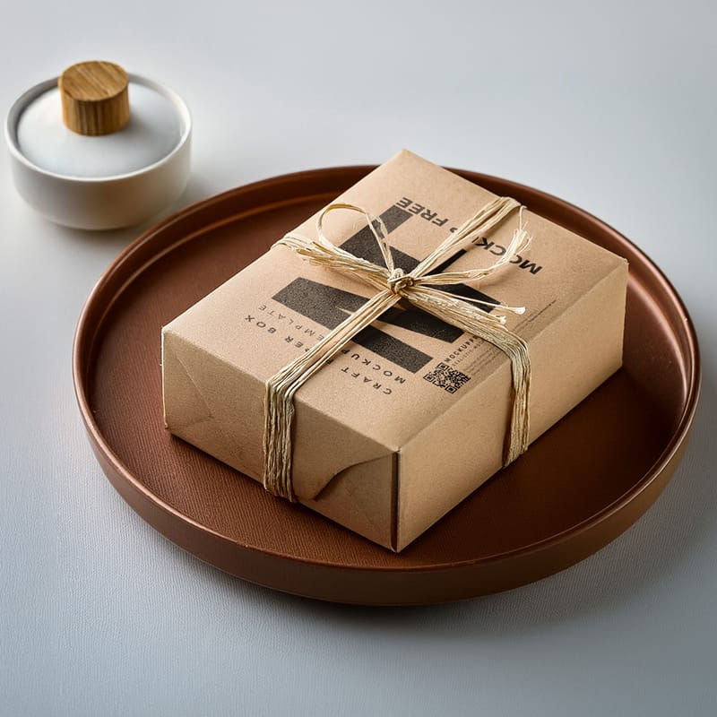 Craft Paper Box Mockup PSD