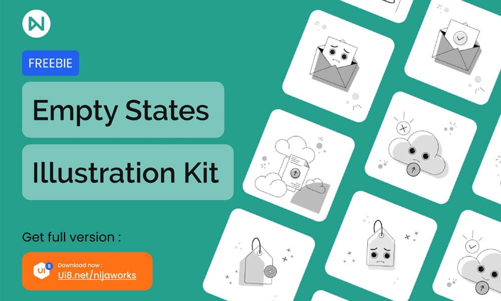 Empty State Illustration Kit — free illustrations for Figma, minimalist UI empty screens, SVG