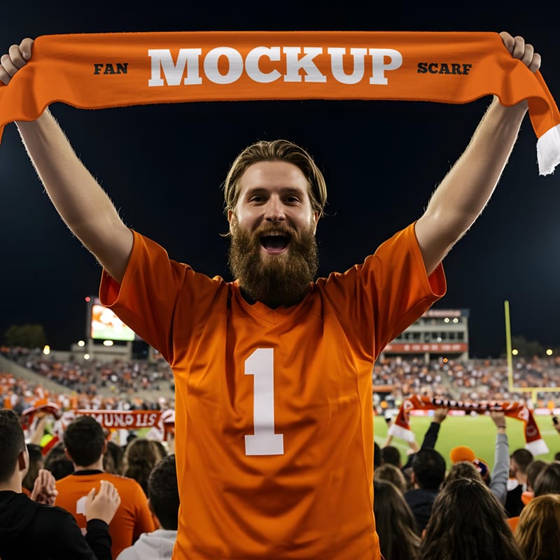 Fan Scarf Mockup PSD