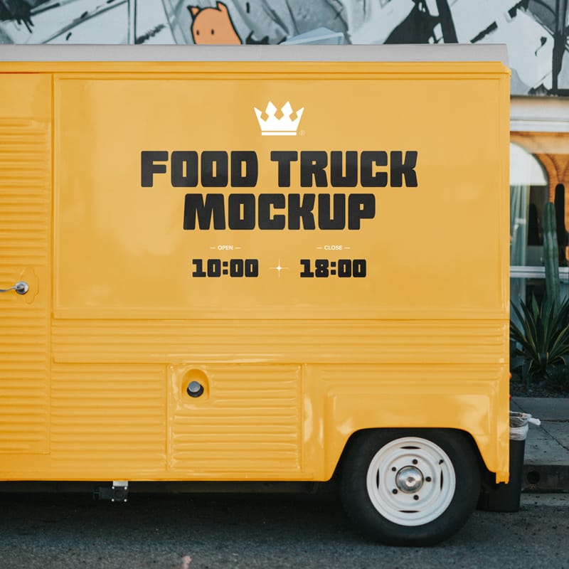 Food Truck Mockup Template PSD