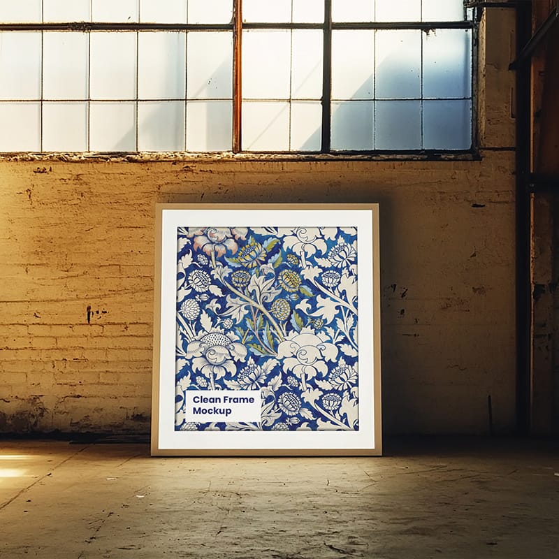 Frame Mockup with Workshop Environment PSD
