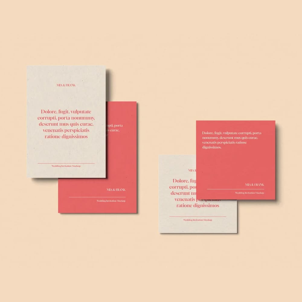 Free A5 and Square Invitation Card Mockup PSD