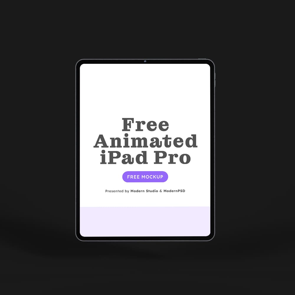 Free Animated iPad Pro Mockup PSD