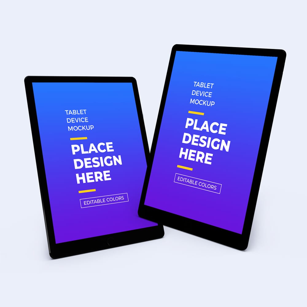 Free Apple iPad Tablet Mockup Template Set PSD