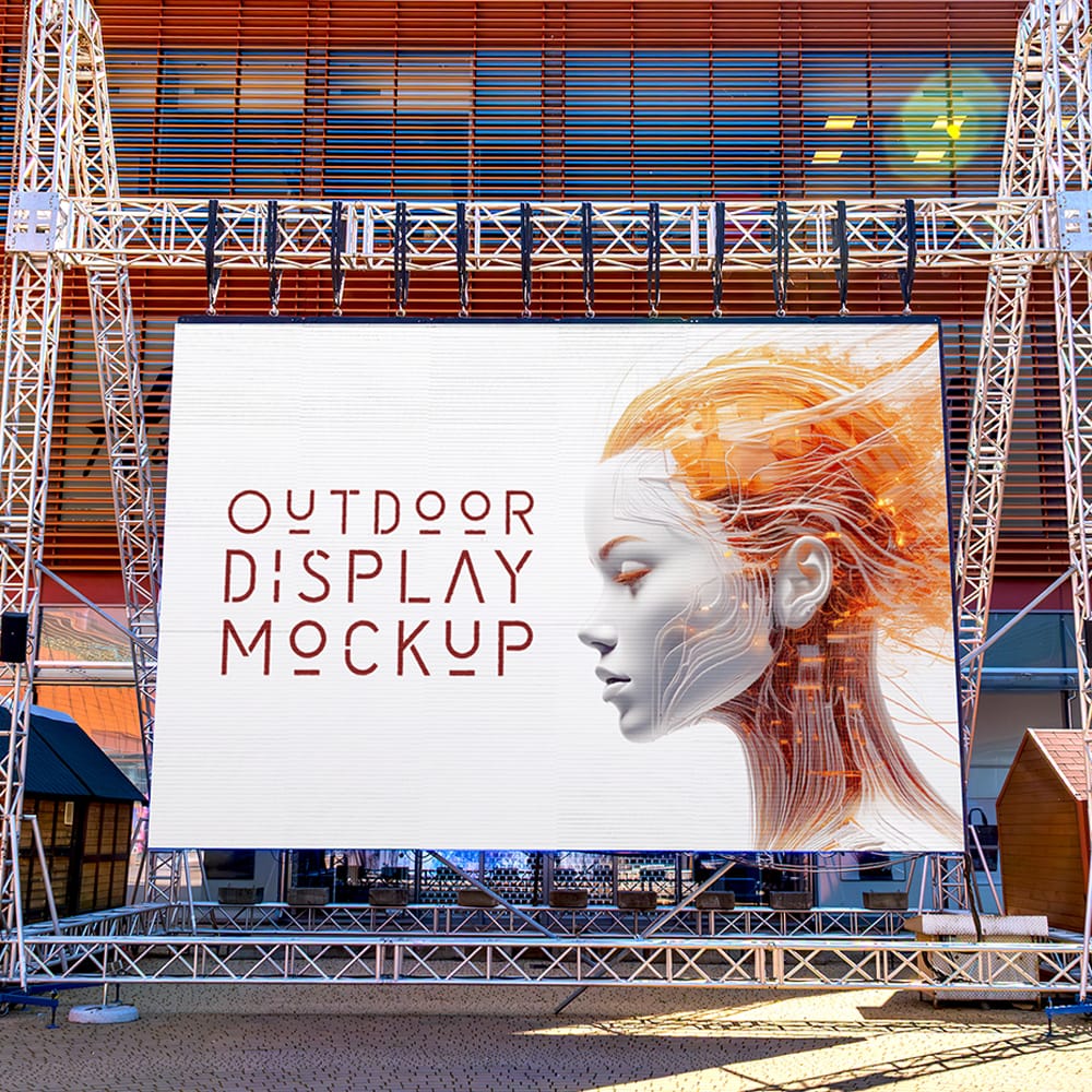 Free Big Outdoor Display Mockup PSD