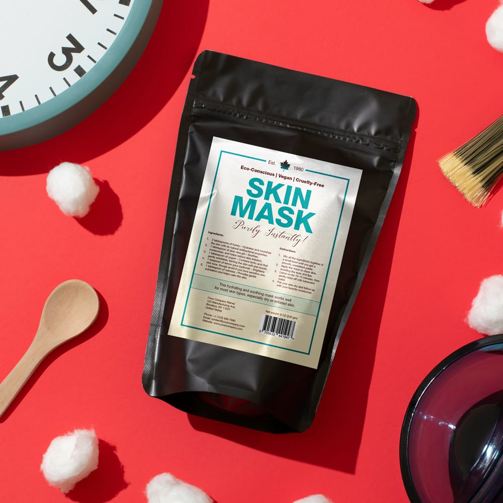 Free Black Stand-up Pouch Label Mockup PSD