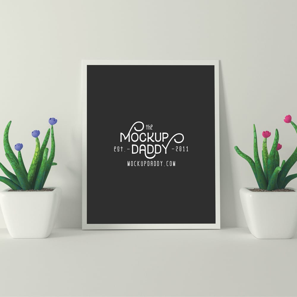 Free Clean Photo Frame Mockup PSD