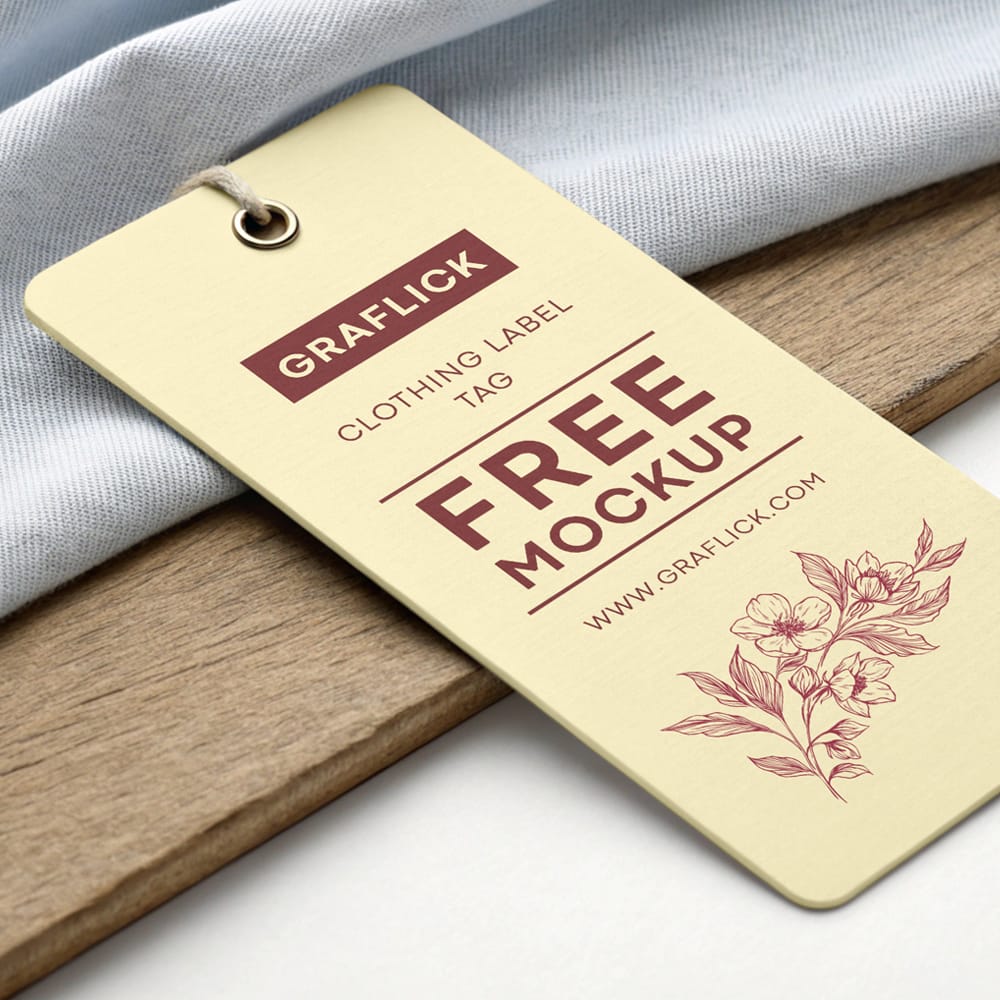 Free Clothing Label Tag Mockup PSD